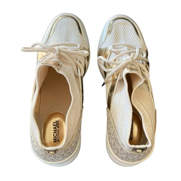 Michael Kors White Markie Wedge Heel Bootie Sneakers Size 9 - Picture 4 of 8